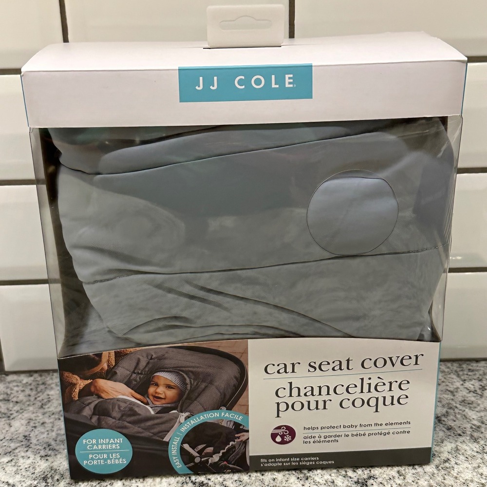 JJ Cole Kids Infant Car Seat Cover Gray Weather Resistant Fleece Lined New